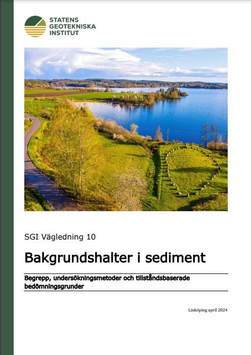 Framsida rapport 2024 SGI Vägledning om bakgrundshalter i sediment